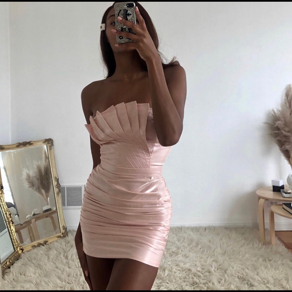 NWT pink metallic dress